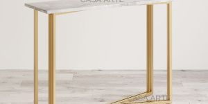 White Quartz Console Table