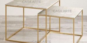 White Quartz Nested Coffee Table