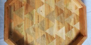 Hexagon Wooden Serving Tray