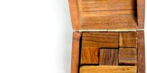 Wooden Cube Puzzle Brain Teaser Games Fun