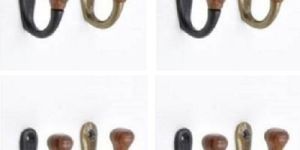 Rosewood & Teakwood Cast Iron Hook