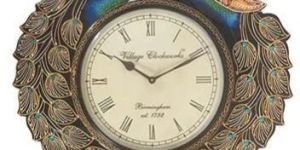 Peacock Wooden Wall Clock