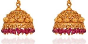 Rajwadi Finish Temple Jhumka Earrings