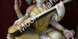 Saraswati Mata Marble Statue