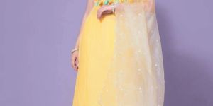 Yellow Embroidery Kurta Pant and Dupatta Set