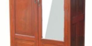 Mirror Panel Dual Door Wardrobe Unit
