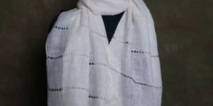 Plain White Linen Stole