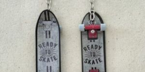 Plastic Skateboard Keychain
