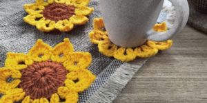 Sunflower Shape Cotton Tea Coaster