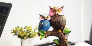 Two Owl on Tree Statue