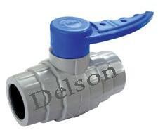 PVC Solid Ball Valve Long Handle MS Plate
