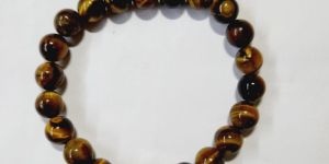 Tiger Eye Round Beads Semi Precious Stone Bead Bracelet