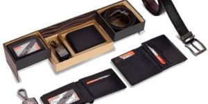 Men Leather Accessories Gift Set