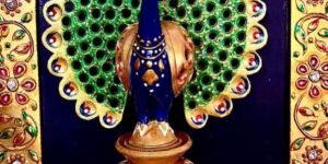 Wooden Jali Dancing Peacock