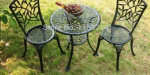 Black Outdoor Metal Chair and Table