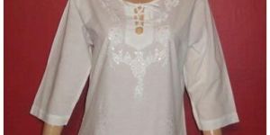 Cotton Chikan Embroidered Kurti