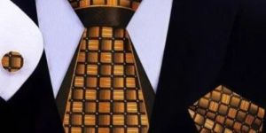 Satin Silk Printed Honeycomb Tie