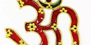 White Metal Om Wall Hanging