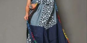 Cotton Hand Block Printed Saree