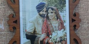 Wooden Photo Frame with Laser Cutting Brown