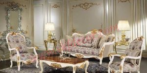 White and Gold Royal Sofa Set