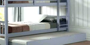 White Wood Trundle Bed