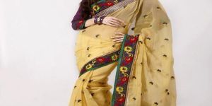 Golden Net Designer Saree