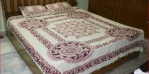 Two Pillows White Design Bed Sheet