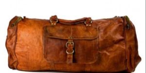 Real Vintage Leather 24 Inch Brown Duffle Cum Gym Bag