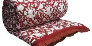 AMARNATH RED 3458 King Size Jaipuri Razai Hand Block Printed on Cotton Voile