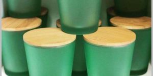 Glass Votive with Lid and Color