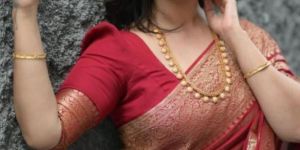 Red Pure Banarasi Khaddi Georgette Handloom Saree