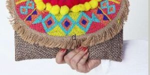 Pom Pom Embroidered Sling Bags