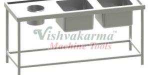 Two Sink Unit with Garbage Chute