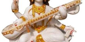 Saraswati Mata Marble Statue