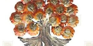 Zincopp Golden Metal Wall Art Tree