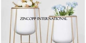 Zincopp Planter Pot with Stand Set of 2
