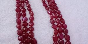 Ruby Glass Filled Faceted Rondelle Beads