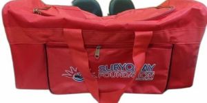 Red Polyester Customized Travel Bag