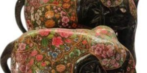 Wooden Elephant Statue Set