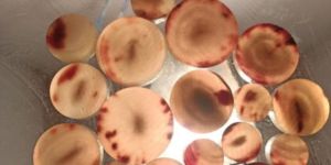 Red B Ox Horn Button Blank