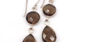 Natural Smoky Quartz 925 Sterling Silver Bezel Earrings