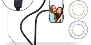 Mobile Phone Holder with Ring Light