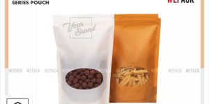 Oval Window Matte Stand up Zipper Pouch