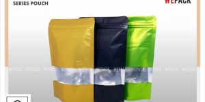 Rectangle Window Matte Stand up Zipper Pouch