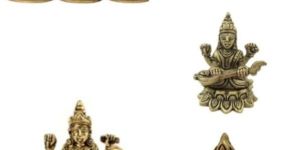 Brass Lord Laxmi Ganesh Saraswati Statue