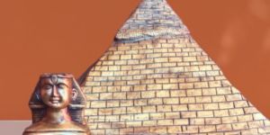 Brass Egyptian Pyramid Statue