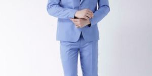 Mens Linen Dark Blue Blazer