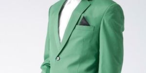 Mens Poly Cotton Green Viscose Blazer