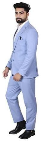 Mens Regular Fit Sky Blue Blazer
